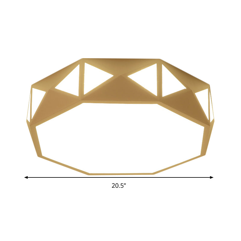 Acrylic Led Ceiling Lamp For Kindergarten - White Octagon Mount Light