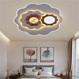 Romantic Acrylic Blossom Ceiling Mount Flush Light In White For Adult Bedroom / B
