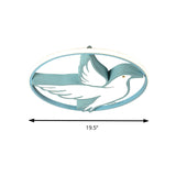 Peace Pigeon Acrylic Ceiling Light With Led Ring: Perfect For Living Rooms And Animal Lovers