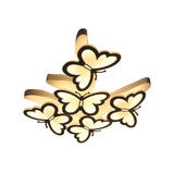 Romantic Butterfly Ceiling Light For Girls Bedroom - White Acrylic Flush Mount