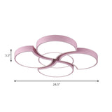 Floral Flush Ceiling Light For Kids Spaces - Metal And Acrylic Lamp Kindergarten Corridor