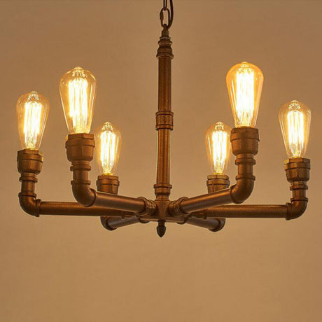 Steampunk Metal Black Chandelier Pendant Ceiling Light - 3/6 Bulbs Bistro Style