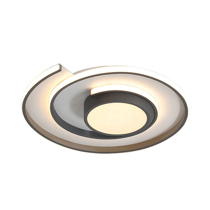Modern Swirl Led Ceiling Lamp For Energy-Saving Study Room Lighting