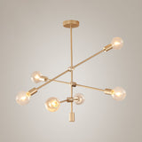 Modern 2/3-Tier Metal Drop Lamp With 4/5/7 Gold Hanging Chandelier Over Table