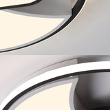 Crescent & Cloud Cartoon Led Flush Mount Ceiling Lamp For Study Room