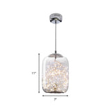 Contemporary Led Pendant Light With Elegant Amber/Smoke Grey Glass Globe/Cylinder/Oval Design For