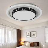 Art Deco Circle Flush Mount Ceiling Light With Acrylic Shade - Ideal For Bedroom Black / 18’ White