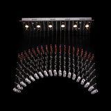 Satin Nickel Crystal Flush Mount Lighting - Perfect For Dining Room