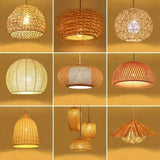 Rattan Shade Hanging Lamp - Modern And Novelty 1-Light Beige House Suspension Pendant 16/19.5 Width