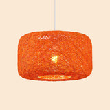 Colorful Drum Pendant Macaron Light For Bistro - Red/Pink/Orange