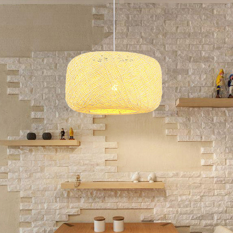 Colorful Drum Pendant Macaron Light For Bistro - Red/Pink/Orange