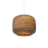 Rustic Brown Hanging Pendant Light Fixture For Dining Room - Globe/Oval/Vase Corrugated Paper Design