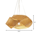 Contemporary Bamboo Pendant Light - Beige 16/19.5/27.5 W For Dining Room Ceiling