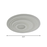 Simple White Led Flush Ceiling Light - 19.5/31.5/39 Wide Warm/White