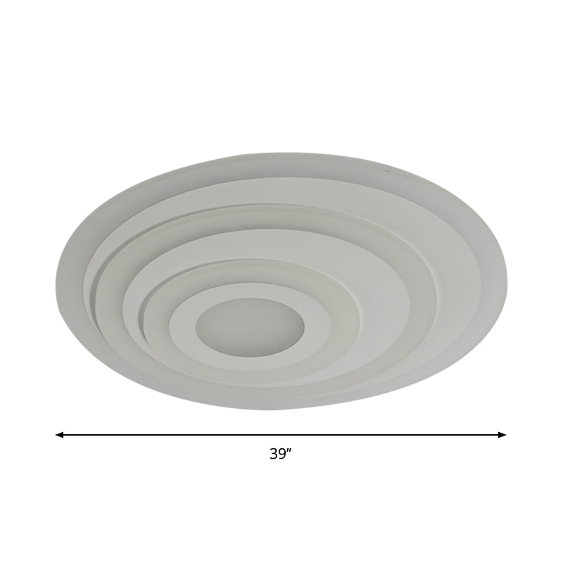 Simple White Led Flush Ceiling Light - 19.5/31.5/39 Wide Warm/White