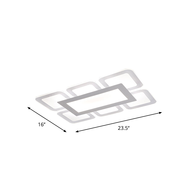 Modern Acrylic Led Flushmount Light In White - Available Various Sizes
