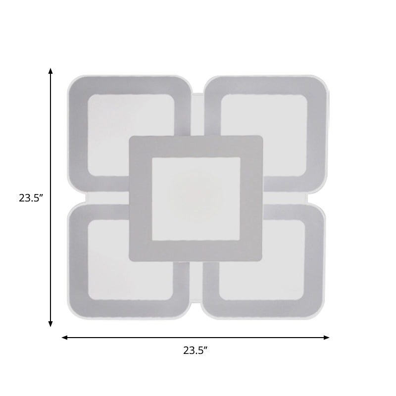 Modern Acrylic Led Flushmount Light In White - Available Various Sizes
