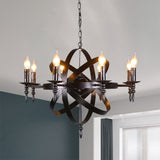 Vintage Cage Chandelier With Metallic Candle Light And 6/8 Heads For Restaurant Ceiling In
