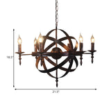 Vintage Cage Chandelier With Metallic Candle Light And 6/8 Heads For Restaurant Ceiling In