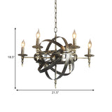 Vintage Cage Chandelier With Metallic Candle Light And 6/8 Heads For Restaurant Ceiling In