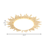 Modern Wooden Round Flush Ceiling Light For Dining Room Décor