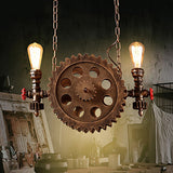 Vintage Metal Hanging Chandelier Rustic Ceiling Light For Living Room Rust