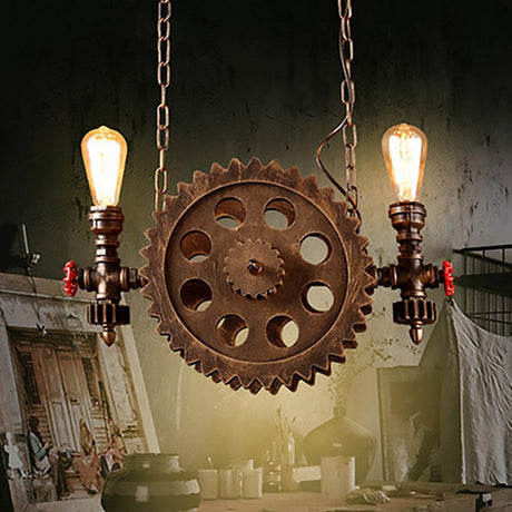 Vintage Metal Hanging Chandelier Rustic Ceiling Light For Living Room Rust