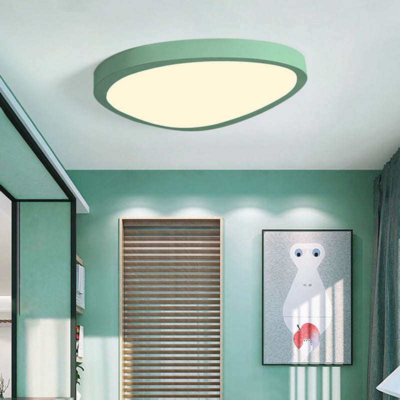 Macaron Loft Acrylic Triangle Led Flush Ceiling Light For Baby Room - Candy Colored Lamp Green /