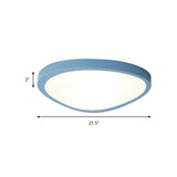 Macaron Loft Acrylic Triangle Led Flush Ceiling Light For Baby Room - Candy Colored Lamp