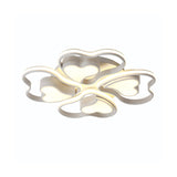 Modern White Heart Ceiling Light: Stylish Acrylic Flush Mount Fixture For Living Room