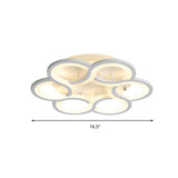 Modern Stylish White Acrylic Led Ceiling Fixture For Hotels - Petal Semi Mount Light