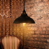 Rustic Metal Pendant Lighting With Wire Cage Clear Glass Shade - 1-Light Bistro Hanging Lamp 12/16
