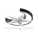 Kids Bedroom Flushmount Ceiling Lamp With Star And Moon Cartoon Leds