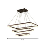 Contemporary Acrylic Led Pendant Coffee Chandelier Lamp - 3/4/5 Tiers