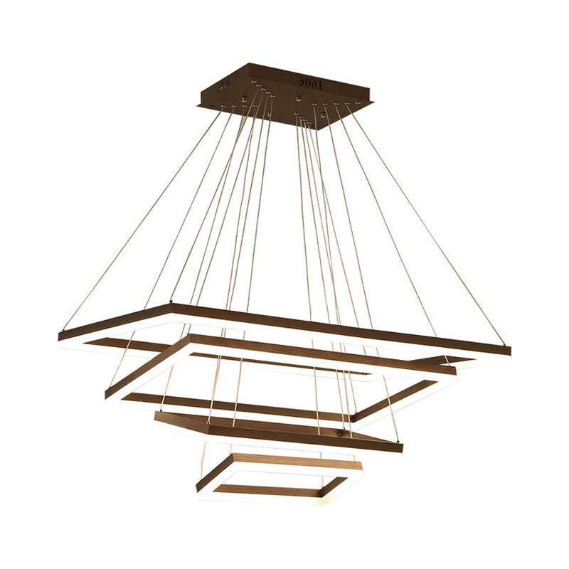 Contemporary Acrylic Led Pendant Coffee Chandelier Lamp - 3/4/5 Tiers