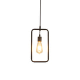 Modern Black Iron Pendant Light Fixture With Flower/Square/Round Frame - Perfect For Over Table
