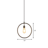 Modern Black Iron Pendant Light Fixture With Flower/Square/Round Frame - Perfect For Over Table