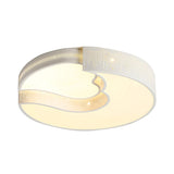 Modern White Metal Led Flushmount Ceiling Lamp For Living Room & Kitchen