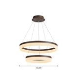Minimalistic Brown Acrylic Led Pendant Light Kit For Bedroom - 1/2/3-Tier Circle Chandelier