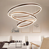2/3 Tiered Coffee Acrylic Led Chandelier Pendant - Stylish Hanging Lamp For Parlor / 3 Tiers