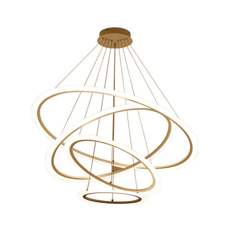 Minimalist Acrylic White Led Pendant Chandelier - Circular 2/3/4-Tier Ceiling Hang Light For Dining