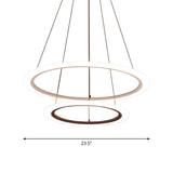 Minimalist Acrylic White Led Pendant Chandelier - Circular 2/3/4-Tier Ceiling Hang Light For Dining