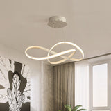 Aluminum Led Entwined Chandelier Light In Modern Style For Dining Room - Black/White/Coffee Size