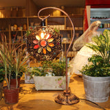 Bronze Stained Glass Octagon Night Lamp - Gooseneck Single-Bulb Table Light