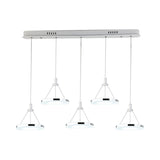 White Ring Pendant Light Fixture - Simple 1/3/5-Head Acrylic Ceiling Lamp 8/12 Wide