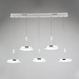 White Ring Pendant Light Fixture - Simple 1/3/5-Head Acrylic Ceiling Lamp 8/12 Wide
