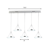 White Ring Pendant Light Fixture - Simple 1/3/5-Head Acrylic Ceiling Lamp 8/12 Wide