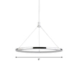 White Ring Pendant Light Fixture - Simple 1/3/5-Head Acrylic Ceiling Lamp 8/12 Wide