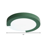 Simple Style Acrylic Ceiling Lamp For Kids Bedroom With Circular Mount