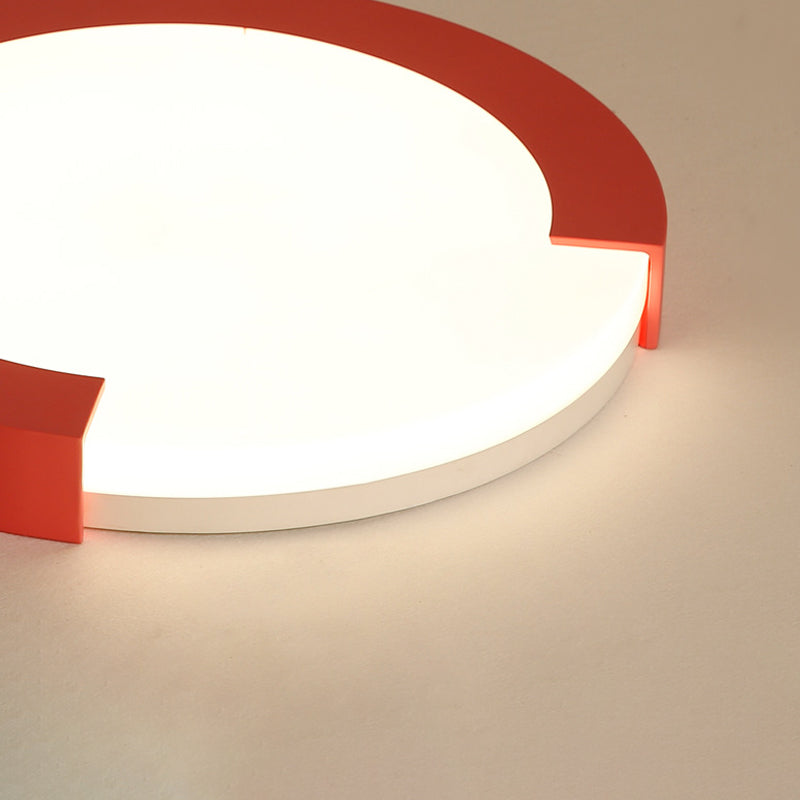 Simple Style Acrylic Ceiling Lamp For Kids Bedroom With Circular Mount